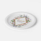 Geometrische Rose für modernes Brautparty Pappteller (Schrägansicht)