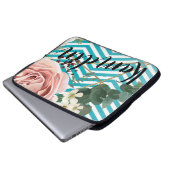 Geometrische Rose für personalisierte Notebookgehä Laptopschutzhülle (Vorne Knopf)