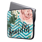 Geometrische Rose für personalisierte Notebookgehä Laptopschutzhülle (Vorderseite Links)