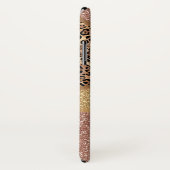 Geometrische Rose Gold Blush Glitzer Leopard Case-Mate iPhone Hülle (Hinten/Rechts)