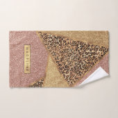 Geometrische Rose Gold Blush Glitzer Leopard Muste Handtuch (Handtuch)