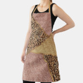 Geometrische Rose Gold Blush Glitzer Leopard Schürze (InSitu)