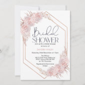 Geometrische Rose Gold Boho Floral Brautparty Einladung (Vorderseite)