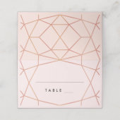 Geometrische Rose Gold-Escortkarte | Benutzerdefin Platzkarte (Außenseite Aufgefaltet)