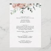 Geometrische Rose Gold Floral Front & Back Wedding Folieneinladung (Rückseite)