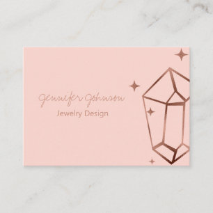 Geometrische Rose Gold Foil Pink Business Card Visitenkarte