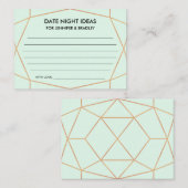 Geometrische Rose Gold-Hochzeitstippkarte Begleitkarte (Vorne/Hinten)