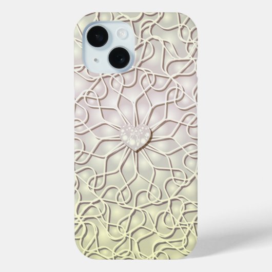 Geometrische Rose Gold LIEBE Herzmuster Case-Mate iPhone Hülle (Rückseite)