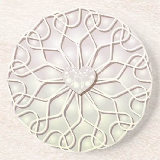 Geometrische Rose Gold LIEBE Herzmuster Getränkeuntersetzer (Vorne)