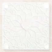 Geometrische Rose Gold LIEBE Herzmuster Glasuntersetzer (Rückseite)