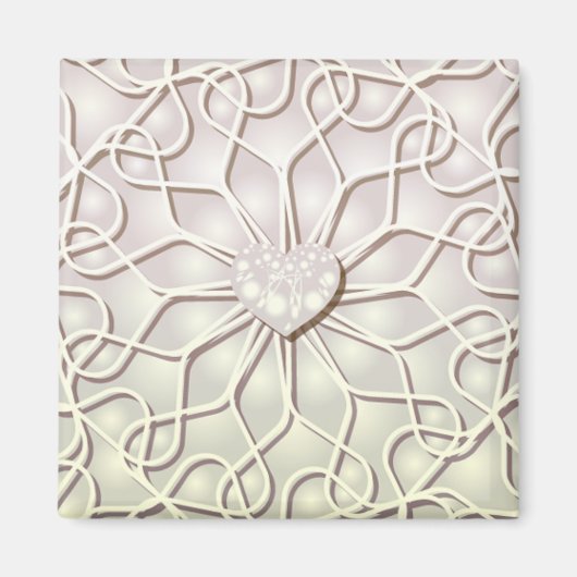 Geometrische Rose Gold LIEBE Herzmuster Magnet (Vorne)