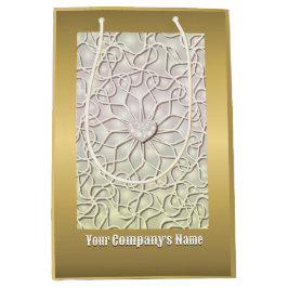 Geometrische Rose Gold LIEBE Herzmuster Mittlere Geschenktüte