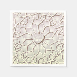 Geometrische Rose Gold LIEBE Herzmuster Serviette