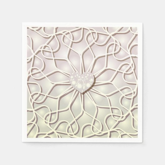 Geometrische Rose Gold LIEBE Herzmuster Serviette (Vorderseite)