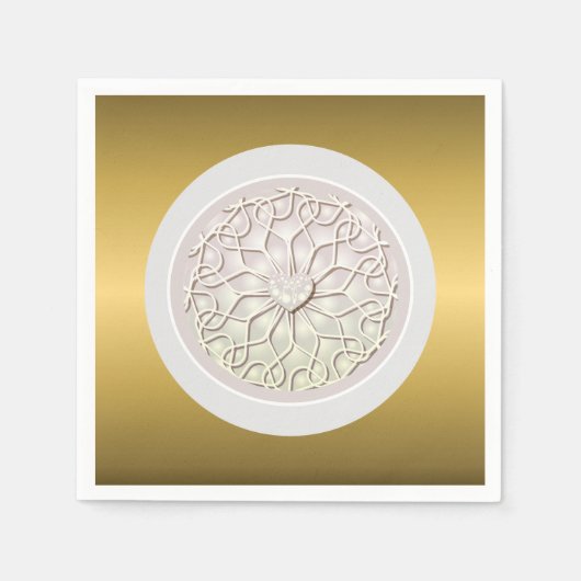 Geometrische Rose Gold LIEBE Herzmuster Serviette (Vorderseite)