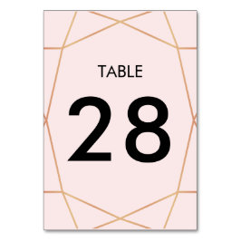 Geometrische Rose Gold Tischnummer | Benutzerdefin