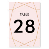 Geometrische Rose Gold Tischnummer | Benutzerdefin (Rückseite)