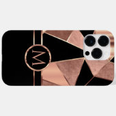 Geometrische Rose Gold und Schwarz Case-Mate iPhone Hülle (Rückseite (Horizontal))