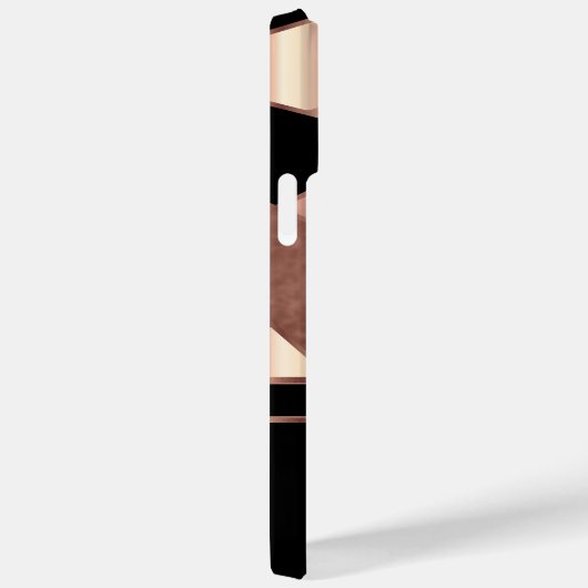 Geometrische Rose Gold und Schwarz Case-Mate iPhone Hülle (Rückseite / Rechts)