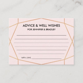 Geometrische Rose Gold Wedding Advice Card Begleitkarte