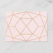 Geometrische Rose Gold Wedding Advice Card Begleitkarte (Rückseite)