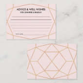 Geometrische Rose Gold Wedding Advice Card Begleitkarte (Vorne/Hinten)