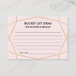 Geometrische Rose Gold Wedding Bucket List Ideen K Begleitkarte