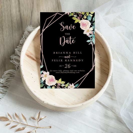 Geometrische Rose - Hochzeitskolonne Save The Date