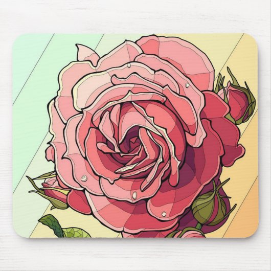 Geometrische Rose Mousepad (Vorne)