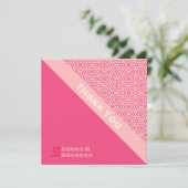 Geometrische Rose Red Wedding Dankeschön Karte (Stehend Vorderseite)