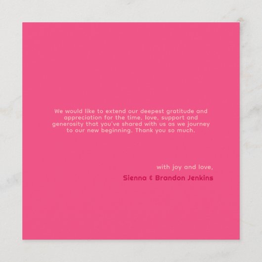 Geometrische Rose Red Wedding Dankeschön Karte (Rückseite)