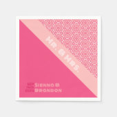 Geometrische Rose Red Wedding Napkins Serviette (Vorderseite)