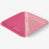 Geometrische Rose Red Wedding Paper Teller (Gewinkelt)