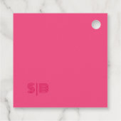 Geometrische Rose Red Wedding Square Gefälligkeits Geschenkanhänger (Rückseite)