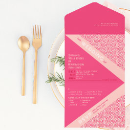 Geometrische Rose Rot in einer Hochzeitsfeier All In One Einladung