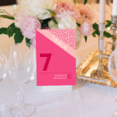 Geometrische Rose Rote Hochzeitstabelle Tischnummer