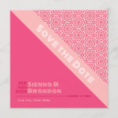 Geometrische Rose Rote Save the Date-Karte Save The Date (Vorderseite)