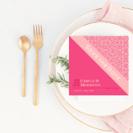 Geometrische Rose Rote Save the Date-Karte Save The Date