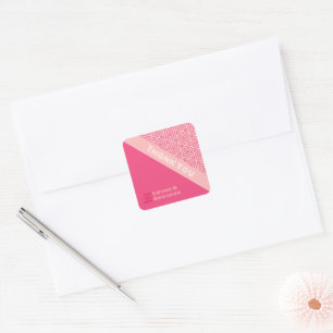 Geometrische Rose Roter Hochzeitsplatz Quadratischer Aufkleber