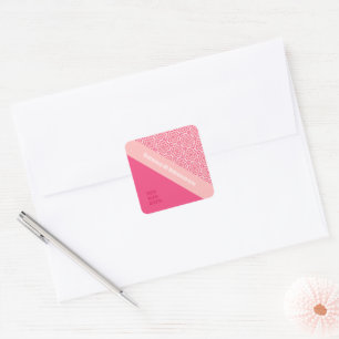 Geometrische Rose Roter Hochzeitsplatz Quadratischer Aufkleber