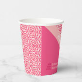 Geometrische Rose, rotes Hochzeitspapier Pappbecher (Rechts)