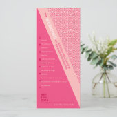 Geometrische Rose - Rotes Hochzeitsprogramm Programm (Stehend Vorderseite)