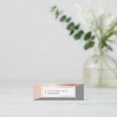 Geometrische Rosegold graue MiniVisitenkarte Mini Visitenkarte (Stehend Vorderseite)