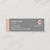 Geometrische Rosegold graue MiniVisitenkarte Mini Visitenkarte (Rückseite)