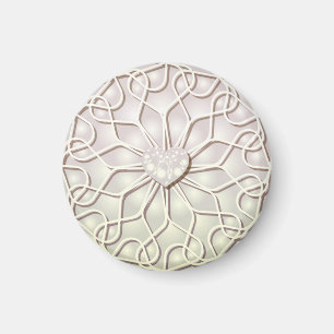 Geometrische Roségold-Herzmuster Magnet