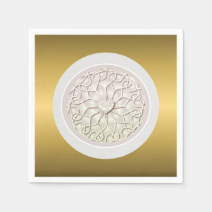 Geometrische Roségold-Herzmuster Serviette