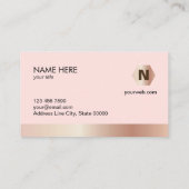 Geometrische Rosegold MistyRose Visitenkarte (Rückseite)