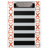 Geometrische rote Code-Schwarz-Streifen auf Klemmbrett (Vorderseite)