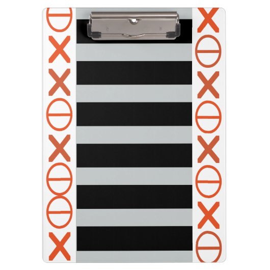 Geometrische rote Code-Schwarz-Streifen auf Klemmbrett (Vorderseite)