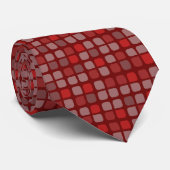 Geometrische rote Farbe Muster Neck Tie Krawatte (Gerollt)